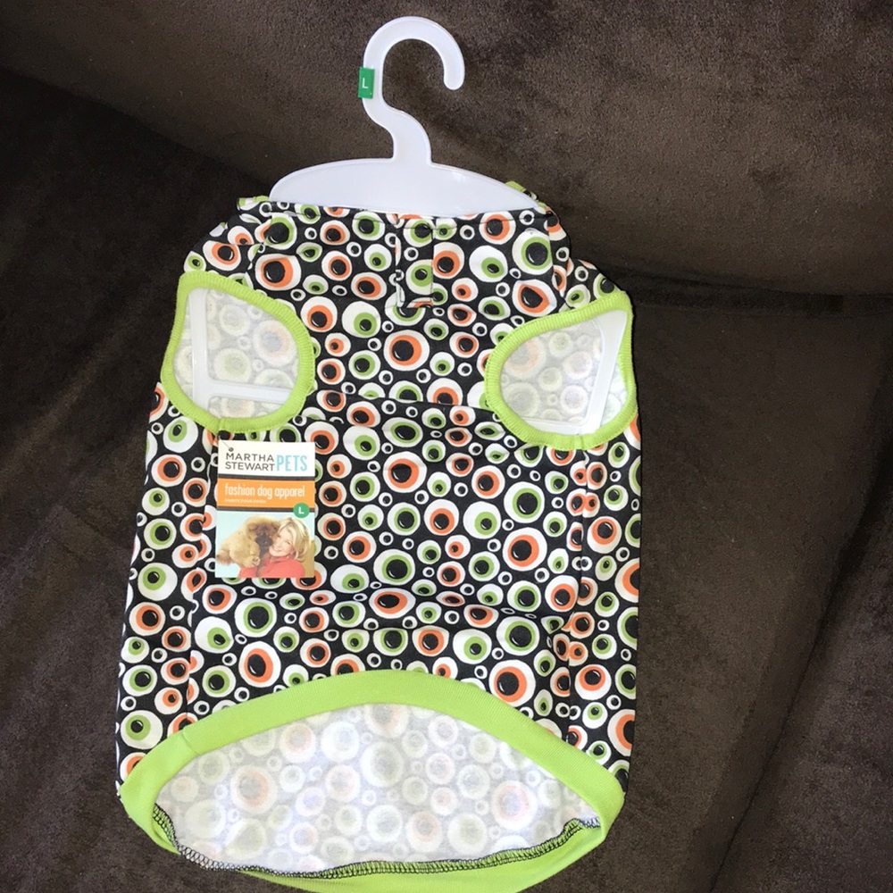 Martha Stewart Pets Large Dog Lime Outfit Halloween Costume Eyeball Hoodie